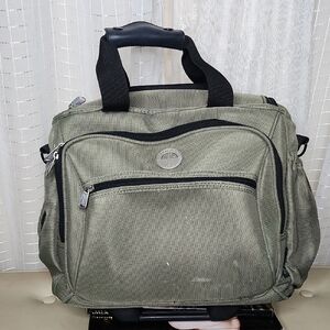 Travelpro WalkAbout Lite Deluxe rolling carry-on tote slate green